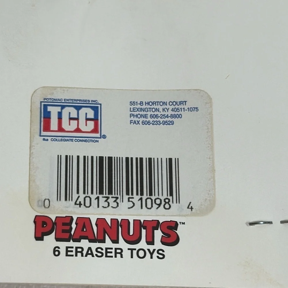 Peanuts‎ Snoopy 6 Erasers NEW in pkg by Wincraft vintage